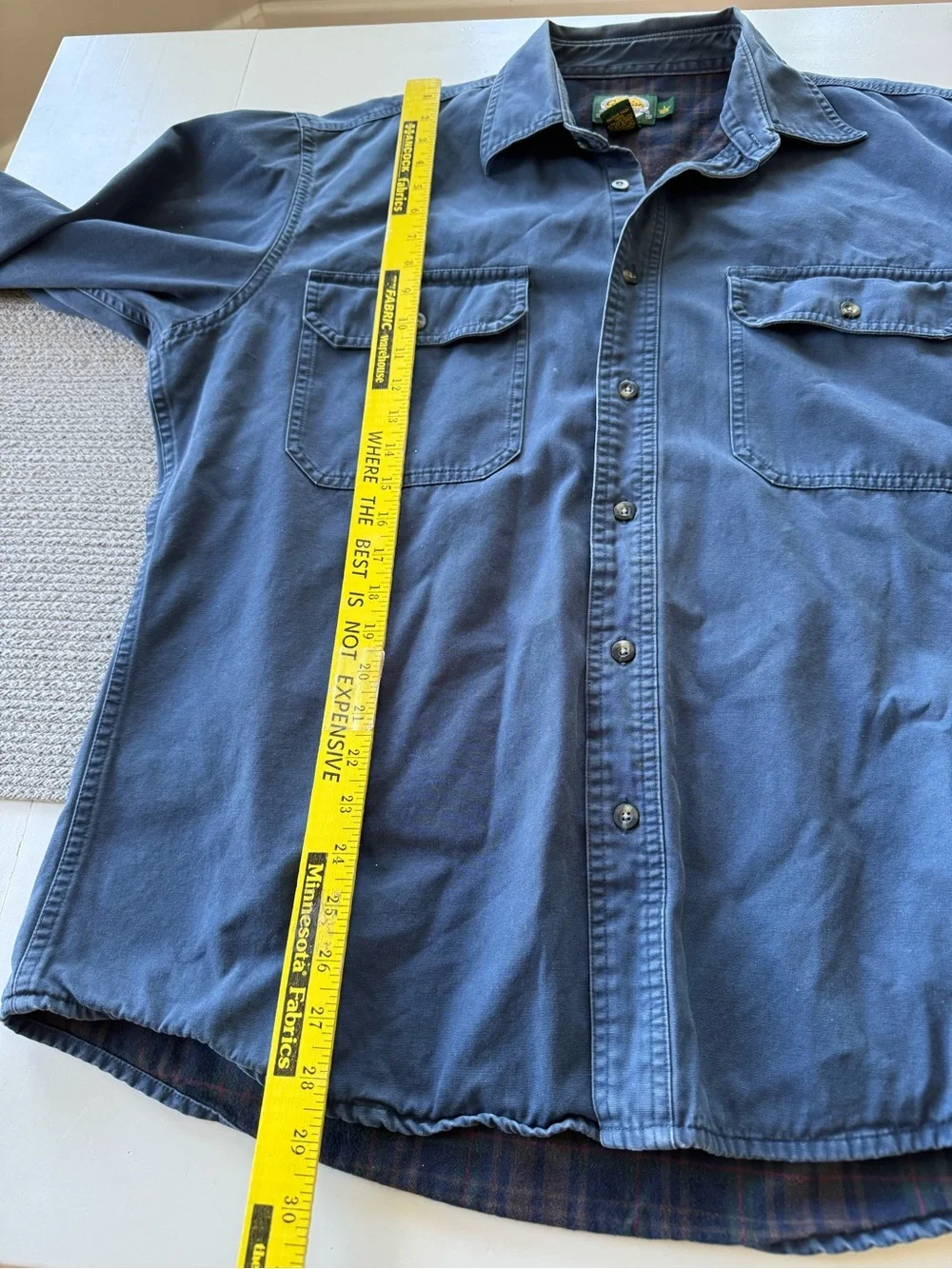 Cabela's Men's Dark Blue Flannel Lined Cotton Canvas Shirt Jacket Shacket Large